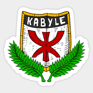 kabyle, kabylie. derber pride, shield and flag. Sticker